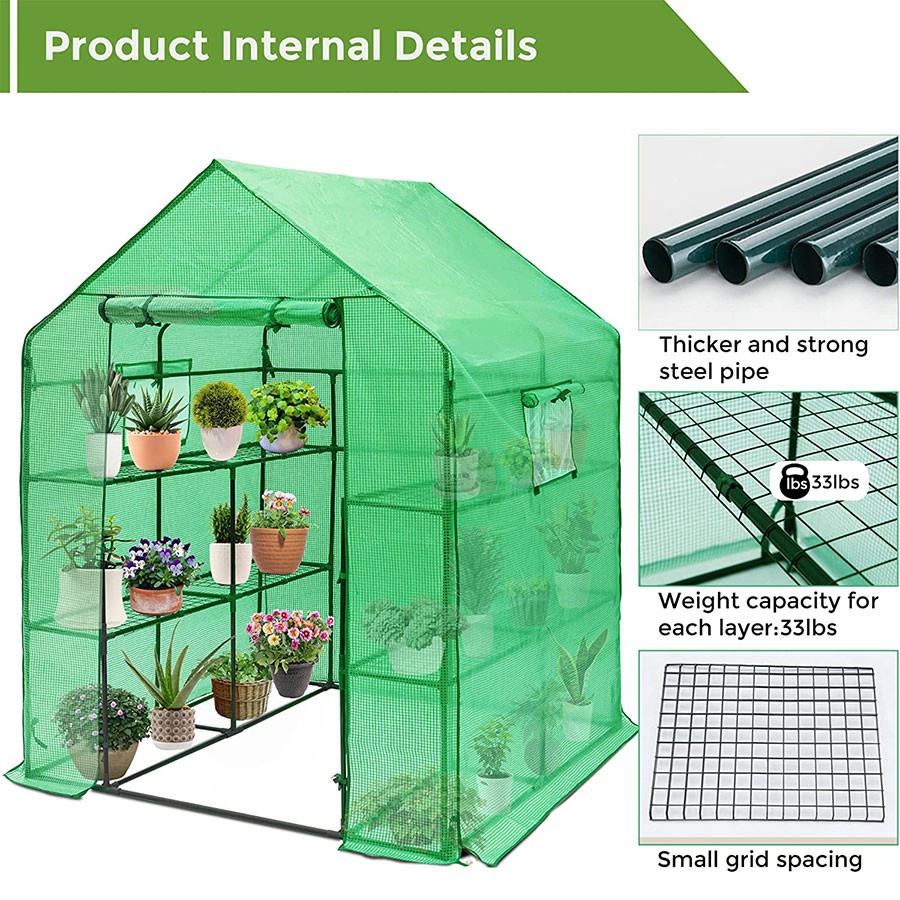 57x57x76 PE Walk-In Greenhouse (3)
