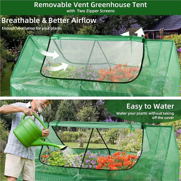 Raised Garden Bed With Mini Greenhouse Cover